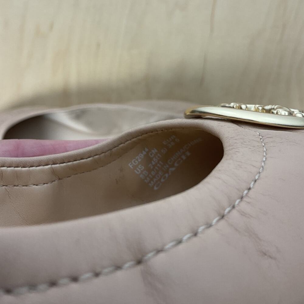 Coach Women's Bailey Smooth Leather Slip On Ballet‎ Flats in Beechwood Size 38.5 - Picture 3 of 11